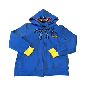 Huggy Wuggy Poppy Playtime Full Zip Hoodie Jacket Youth XL 2024 Blue Yellow
